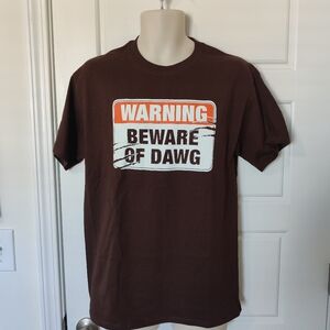 Men's Cleveland Browns Warning Beware Of Dawg Tee NWT